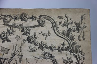 École du XVIIIe siècle. Gravure a décor de...
