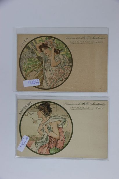 MUCHA Alphonse (1860-1939). 15 cartes postales...