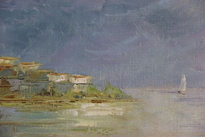Luigi PAOLILLO (1864-1934) Port, huile sur...