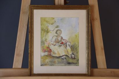 Ernest VENTRILLON (1884-1953). Aquarelle....