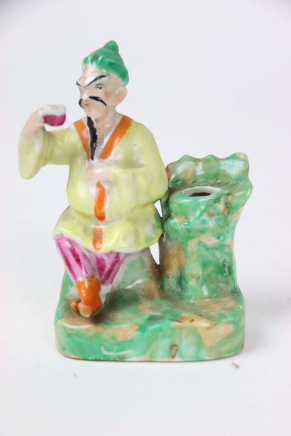 CHINA. Meeting of 3 objects in earthenware,...