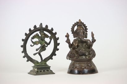 ASIA (INDIA) : 2 subjects in patinated bronze...
