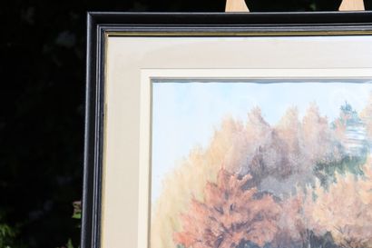 CARLIER. Paysage, aquarelle sur papier, Signé...