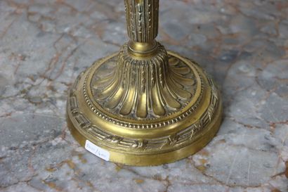 PAIRE DE CANDÉLABRES
in chased and gilded...
