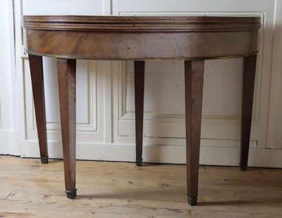 TABLE DEMI-LUNE
mahogany and mahogany veneer...