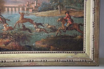 Chasse aux cerfs
School of JB CLAUDOT. Oil...