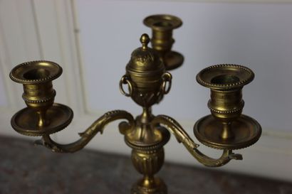 PAIRE DE CANDÉLABRES
in chased and gilded...