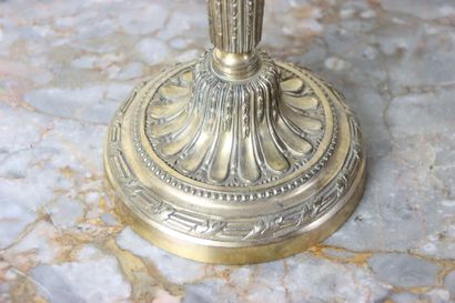 PAIRE DE CANDÉLABRES
in chased and gilded...