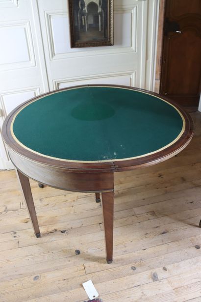 TABLE DEMI-LUNE
mahogany and mahogany veneer...