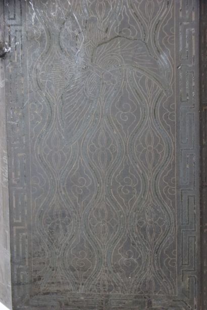 CHINA. Large brazier in patinated bronze...