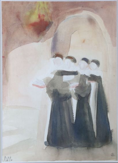 Dora MAAR (1907-1997).the procession.watercolor...