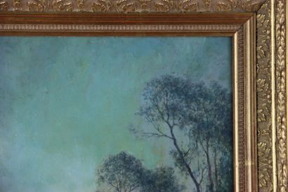 Adrien SCHULZ (1851-1931). River landscape...