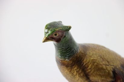 Animal sculpture in bronze with a polychrome...