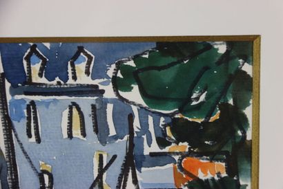 Charles MALLE (1935). Boat in the harbor....