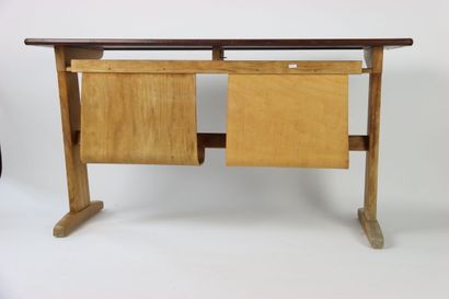 Casala desk in beech wood. 20th century work....