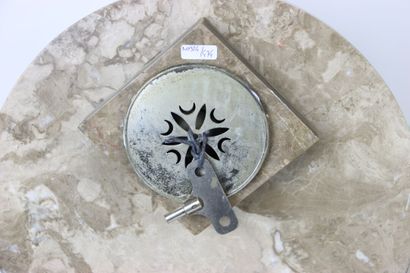 Marble and regula clock with green patina...