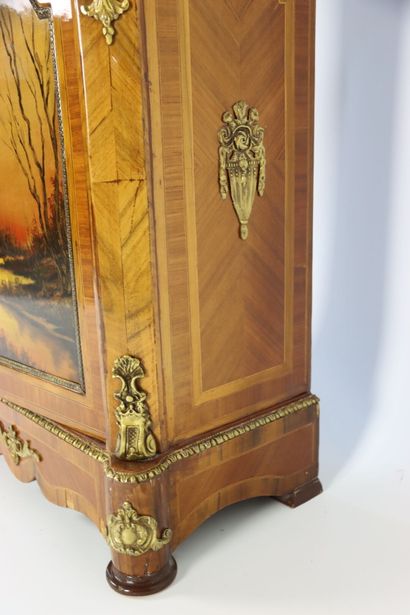 Meuble d'appui ou confiturier en bois peint...