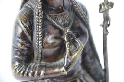 Bronze with brown patina, sculpture representing...