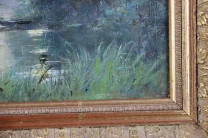 Adrien SCHULZ (1851-1931). River landscape...