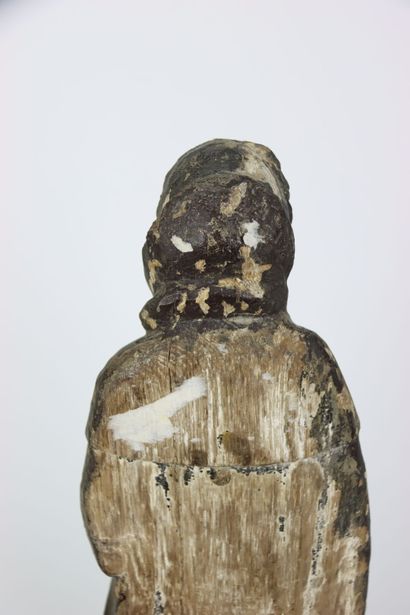 Saint-Antoine en bois polychrome. Hauteur...