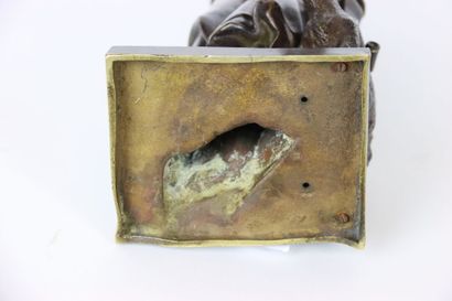 Bronze with brown patina, sculpture representing...