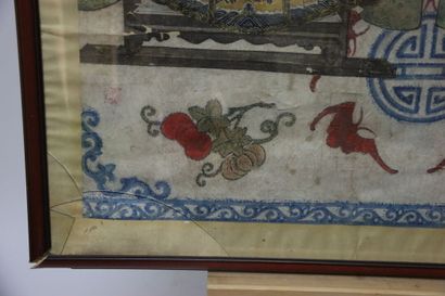 CHINA, Painting on silk. Ancestor painting...