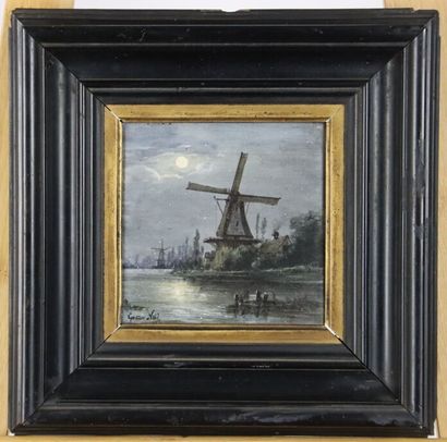 Gustave NOEL (1823-1881). The Mill. Painting...