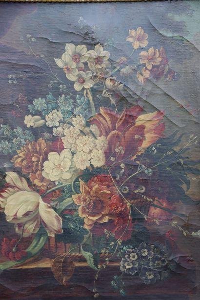 School of the XIXth century. Bouquet of flowers...