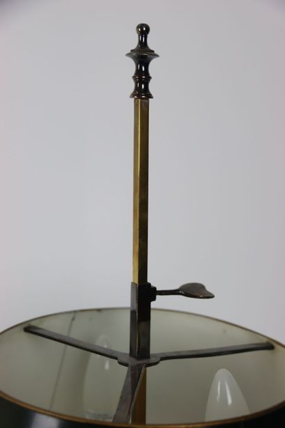 Lampe bouillotte en métal argenté à trois...