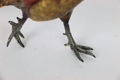 Animal sculpture in bronze with a polychrome...