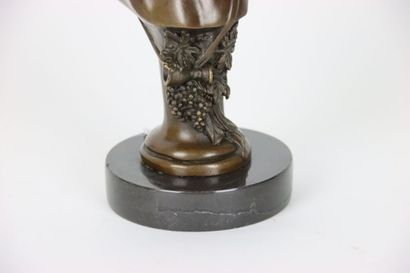 Bronze bust of the God BACCHUS (or Dyonisos),...
