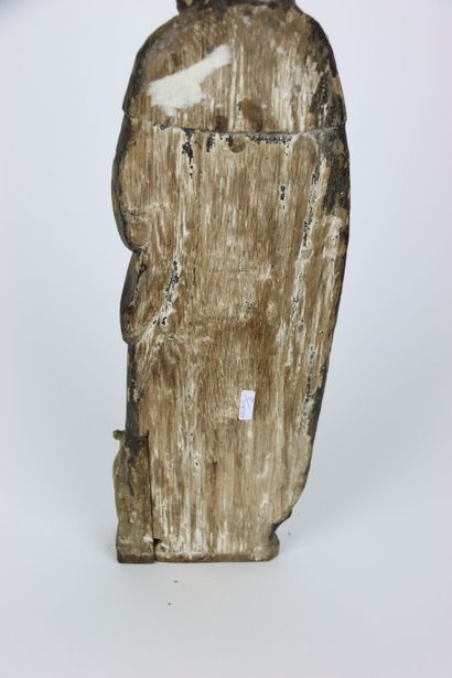 Saint-Antoine en bois polychrome. Hauteur...