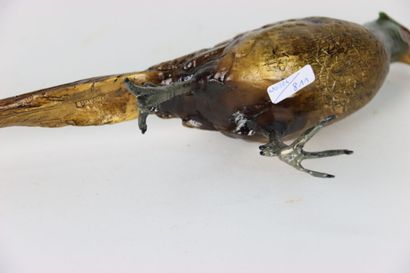 Animal sculpture in bronze with a polychrome...