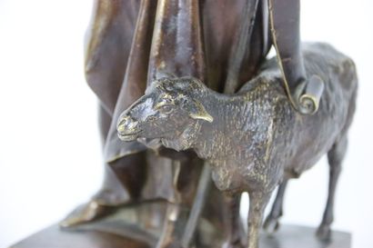 Bronze with brown patina, sculpture representing...