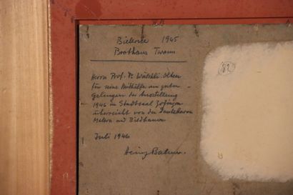 Heinz BALMER.(XXth) BOOTHAUS TWANN. Oil on...