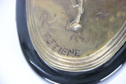 Animal sculpture in bronze representing two...