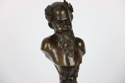 Bronze bust of the God BACCHUS (or Dyonisos),...