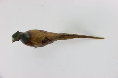 Animal sculpture in bronze with a polychrome...