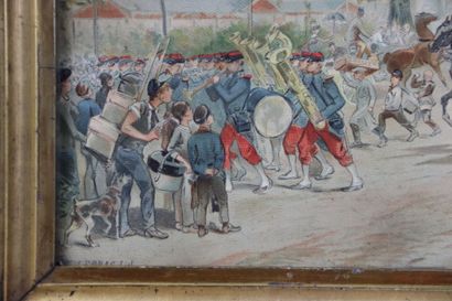 Edmond MORIN, Parade on the Place de la République....