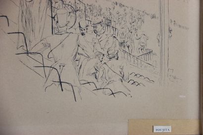 Léonard FOUJITA (1886-1968). Elegants at...