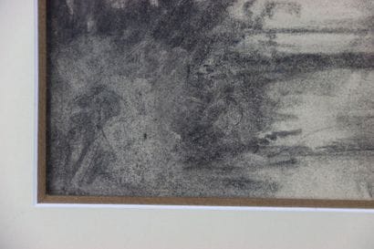 Adrien SCHULZ (1851-1931). River scene. Plumb...