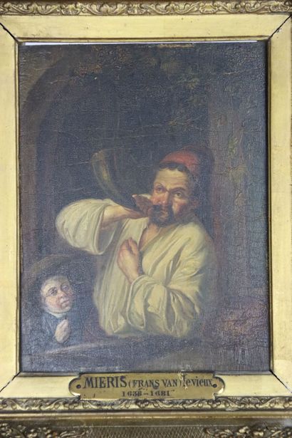 D'après F. Van Merys. Le SONNEUR de COR à...