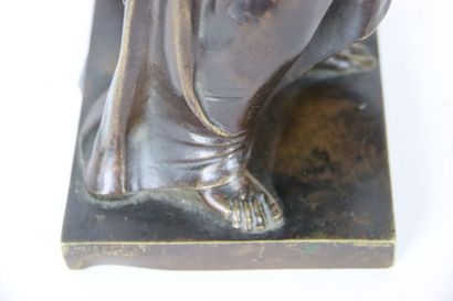 Bronze with brown patina, sculpture representing...