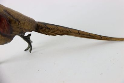 Animal sculpture in bronze with a polychrome...