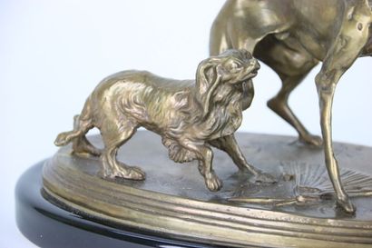 Animal sculpture in bronze representing two...