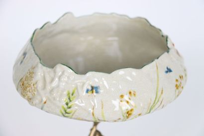 Porcelain and bronze bowl, the foot in the...