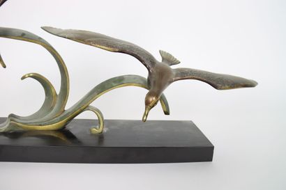 Charles RUCHOT (1880-1925). Couple of seagulls....