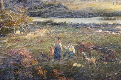 School of the XIXth century. Landscape of...