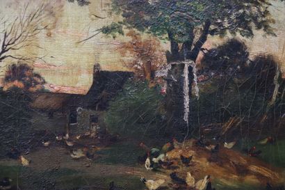 School of the XIXth century. Farm landscape....