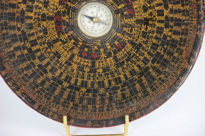 CHINA. Late Qing dynasty compass, Canton,...